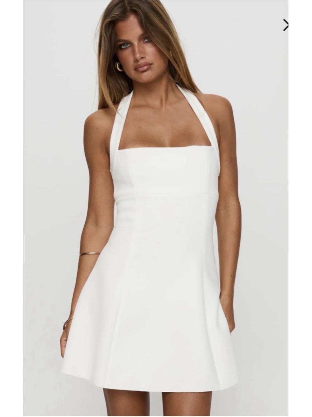 Princess Polly Alyn Halter Mini Dress Sz 8 Jersey Party Bridal A-line Babydoll